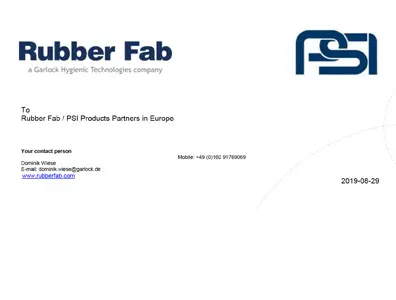 FKM Sample Certificate of Compliance
