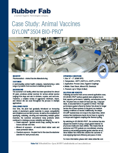 GYLON BIO-PRO® Juntas sanitarias en la fabricación de vacunas animales