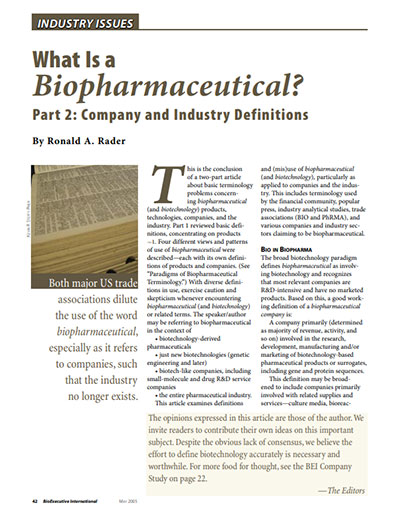 Qu'est-ce qu'un produit biopharmaceutique Partie 2