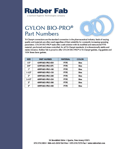 Joints en GYLON BIO-PRO